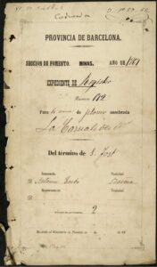 Dossier d'enregistrement de « 2 biens de la mine de plomb « La Casualidad », site de Pou de la Gana, terminus de San Fost ». (Barcelone) (28/10/1867-21/09/1868)
