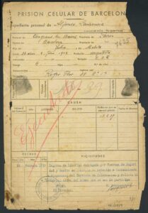 Dossier personnel d'Alfonso Laurencic, détenu du Centre pénitentiaire pour hommes de Barcelone (Prison Model) (18/02/1939 - 09/07/1939)