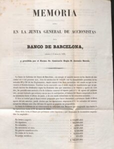 Mémoires de la Banque de Barcelone à l'Assemblée générale des actionnaires. Comptabilité. Volume 1. 15.02.1846 - 06.08.1876