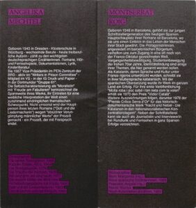 Participation de Montserrat Roig à "Europa Liest" (29.10.1988)