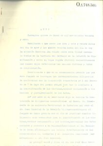 Motif de l'ouverture du dossier pour les bombardements survenus à Tarragone les 14 et 15 mars 1938. Guerre civile espagnole 1937-1939.