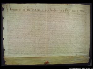 Bulle "Super reges" du pape Boniface VIII concédant le royaume de Sardaigne et de Corse au roi Jacques II d'Aragon.