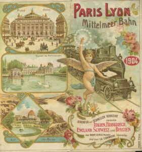 "Transport direct et rapide entre l'Italie, la France, l'Angleterre, la Suisse et la Belgique via le Mont-Cenis (Modane) et via La Corniche (Vintimille)".