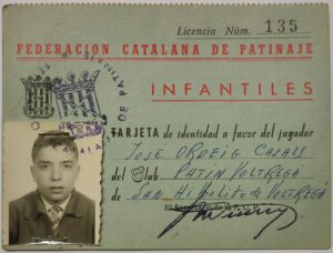 Fiche de la Fédération catalane de patinage Catxo Ordeig pour la saison 1962-1963, Sant Hipòlit de Voltregà