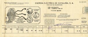 Facture de la société "Energía eléctrica de Cataluña SA"