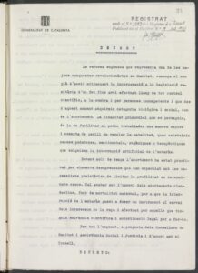 Protocoles de décrets, vol. 21/3593. Décret réglementant l'interruption volontaire de grossesse (25/12/1936).