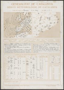 Carte synoptique, données et description de la situation météorologique en janvier 1933