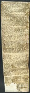 Testament de Berenguer Arnau. Il lègue le château de Voltregà à ses fils, Pere et Guillem, le bataillon de Paladol et Gallifa. 1111, 2 septembre.