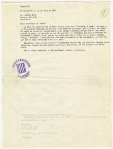 Lettre d'Albert Einstein à Adolf Marx (1/4/1934)