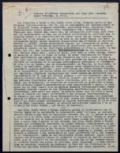 Rapport de Juan Ruiz Olazarán sur les problèmes survenus lors du débarquement de 52 membres des Brigades Internationales du navire "Serpa Pinto" (17.12.1941)