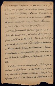 « Histoire de la Catalogne ». Premier manuscrit de différents chapitres