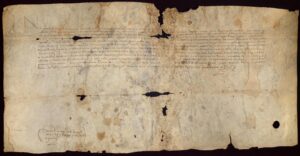 Privilège accordé par le roi Jean II d'Aragon en faveur de Francesc de Verntallat, conseiller et capitaine royal, avec lequel il lui accorde la dignité de noble et le titre de vicomte d'Hostoles (1474, 23 octobre. Barcelone)