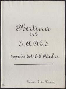 Dossier relatif à la réouverture du CADCI (28/02/1936-07/05/1936)