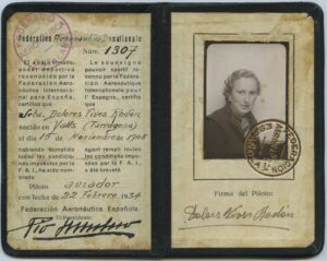 Titre de pilote de Dolors Vives Rodon, obtenu le 22/02/1934