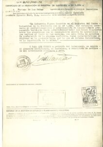 Pétition d'une compagnie textile d'Igualada au Ministère de l'Industrie pour importer des machines qui ne pouvaient pas être achetées en Espagne