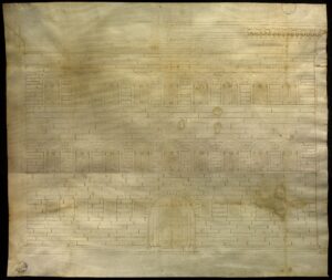 Parchemin avec la trace du palais Strozzi à Florence