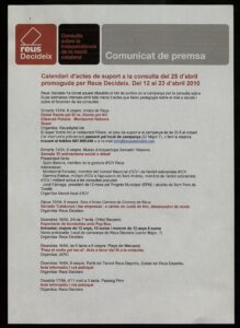 Calendrier des événements de Reus Decideix