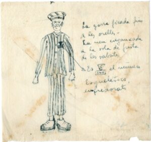 Dessin de l'uniforme des prisonniers des camps de concentration nazis