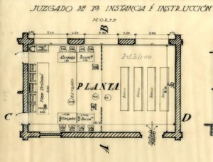 Plan du palais de justice de Berga par l'architecte Emili Porta