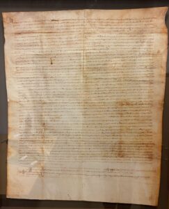 Testament de Ramon de Terrades, marchand de Vic, qui fit don de tous ses biens pour fonder un hôpital pour les pauvres. Origine de l'hôpital de la Santa Creu.