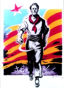 Dessin et affiche « 1707-1997 : 290 ans d'oppression espagnole. Journée de revendication ».