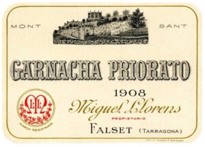 Étiquette de vin grenache du Priorat de Miquel Llorens Tarragó