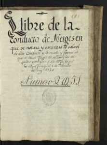 Couverture du « Livre de Conduite des Médecins », datant du XVIIIe siècle. On y trouve diverses informations sur les salaires et les obligations des médecins de la ville de Solsona.
