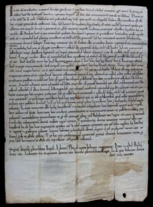 Précepte du roi Charles le Chauve en faveur du monastère de Sant Medir et Sant Genís - de Cartellà - qui devint au Xe siècle Santa Maria d'Amer
