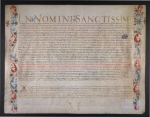 Certificat de la Cour romaine authentifiant des reliques