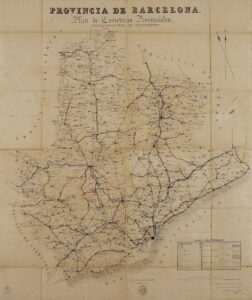 Province de Barcelone. Plan des routes provinciales, 13 juin 1878. Auteur : Melcior de Palau (ingénieur). Fonds : Diputació de Barcelone.