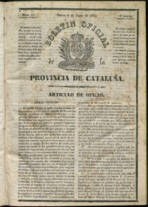 Journal officiel de la province de Tarragone du 2 janvier 1834