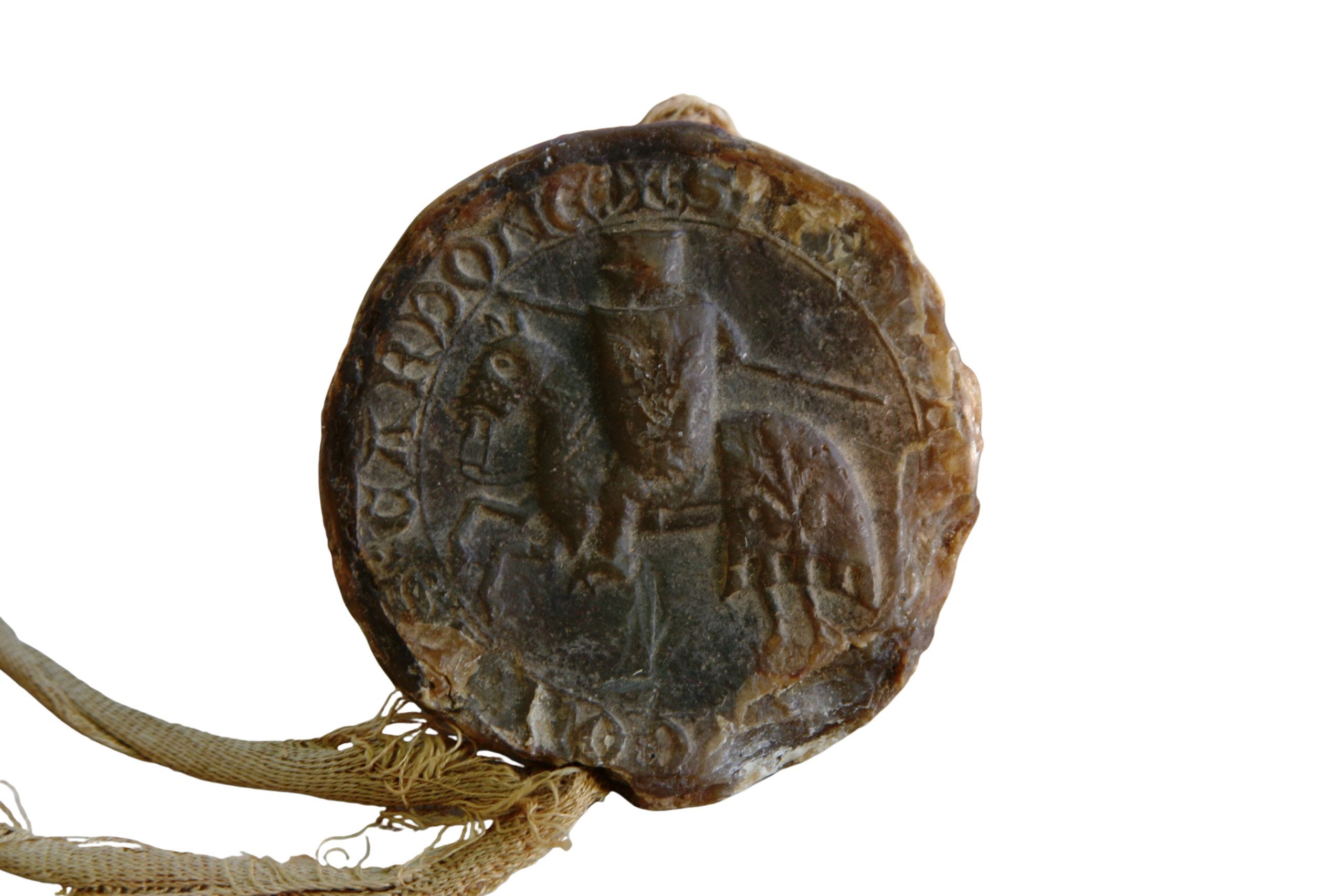 Wax seal of Ramon Folc V (1233-†1276), fifteenth Viscount of Cardona ...