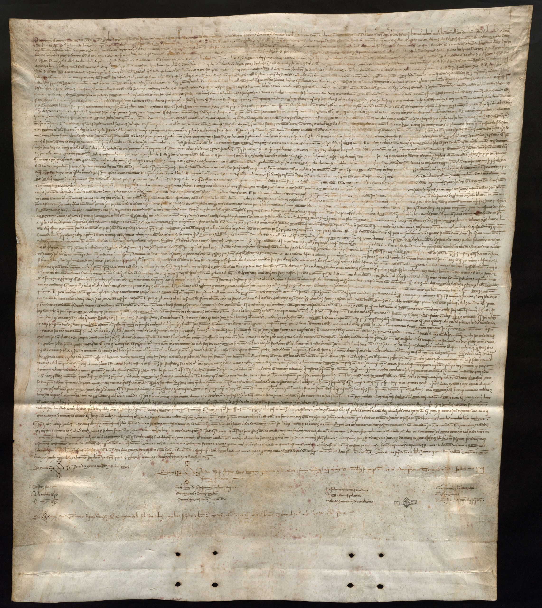 Actes de la Cour générale de Catalogne tenus à Barcelone sous le règne de Pierre II