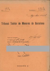 Dossier pour danger de corruption numéro 2173/1943 du Tribunal pour mineurs de Barcelone
