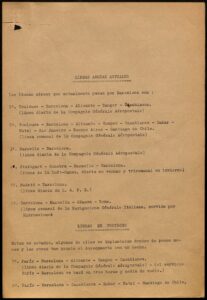 Liste des compagnies aériennes opérationnelles et prévues passant par Barcelone, incluses dans la mémoire de la commodité de doter Barcelone d'un aéroport moderne