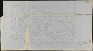 Plan du 3ème étage de la Casa Milà, connue sous le nom de La Pedrera. Antoni Gaudi