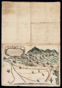 Carte relative aux différents cours suivis par le fleuve Llobregat au cours des années 1080-1090