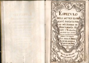 SPÉCULO DE 1764 DE LA LIGNÉE MONTORNÉS