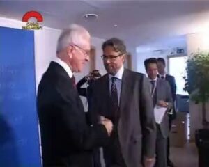 Audience of Ernest Benach with Hans-Gert Pöttering, President of the European Parliament