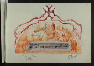Dessin d'Antoni Gaudí dédié à l'Orfeó catalan