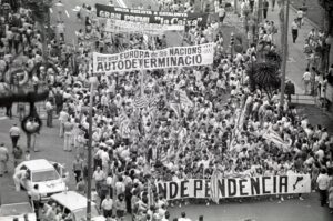 Manifestation pour l'autodétermination de la Catalogne à Gérone