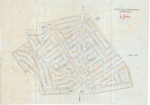 Plan avec la proposition d'urbanisation pour la création d'une cité-jardin à La Florida selon les critères d'urbanisation européens