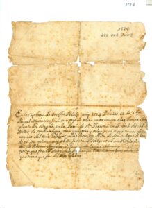 Capbreu d'onofre Rialp 14/12/1574 où Miquel Seguer confesse un terrain situé dans la paroisse de Santa Perpètua au lieu-dit Coll de Mollet appartenant à Mas Gelabert alias Bou en Alou de Montalegre.